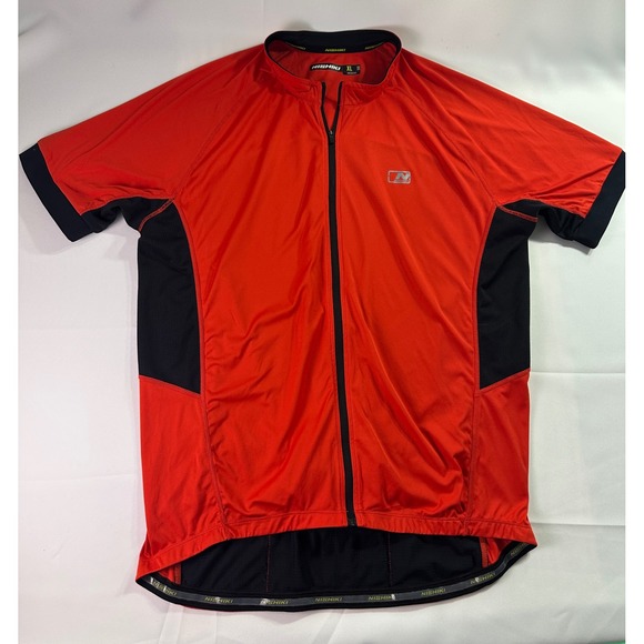 Nishiki Cycling Jersey Full Zip Pockets Reflective Details Red Size XL‎ Mens - Picture 1 of 9